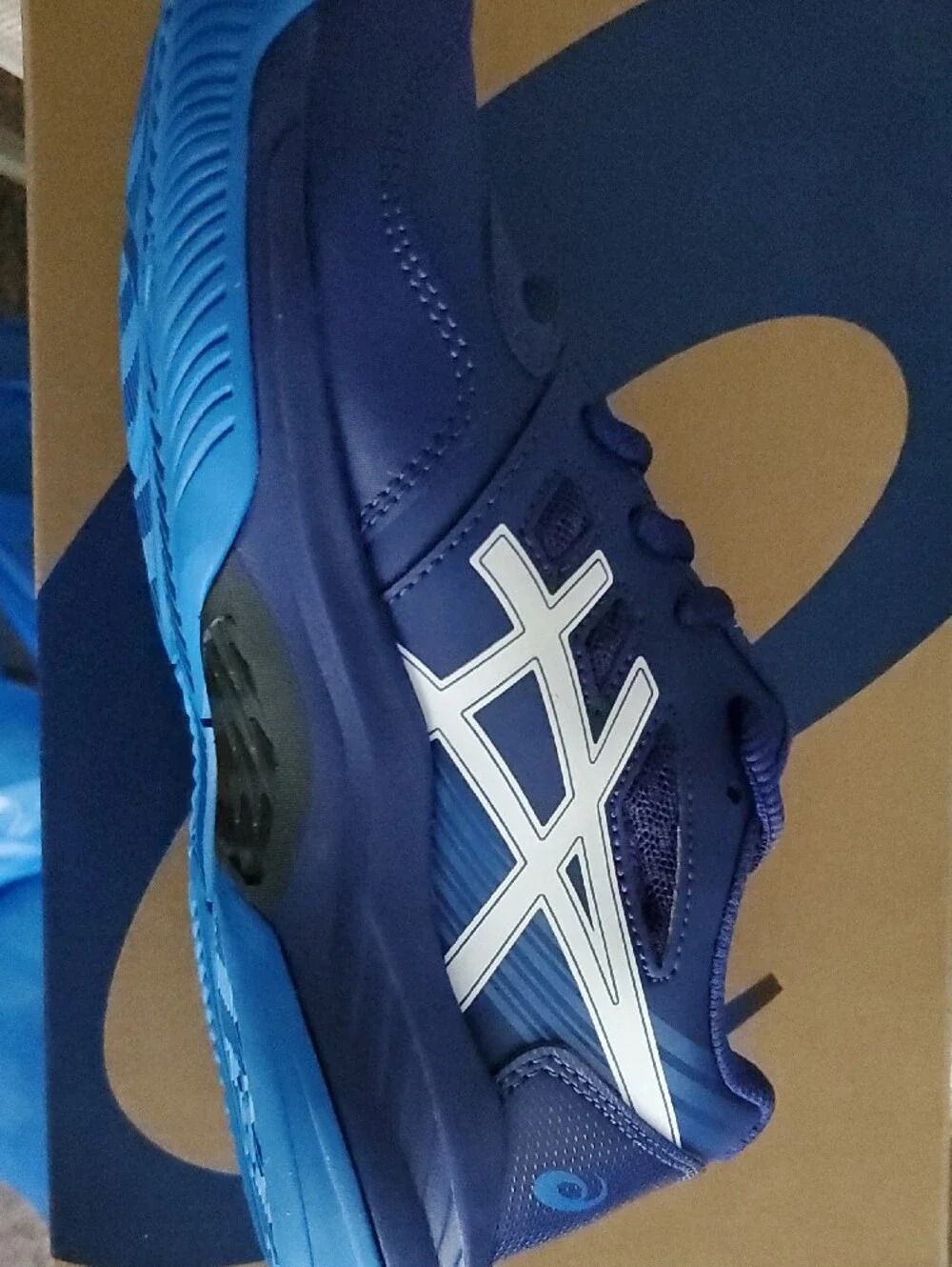 ASICS Kids' Navy & Bright Blue Athletic Sneakers.